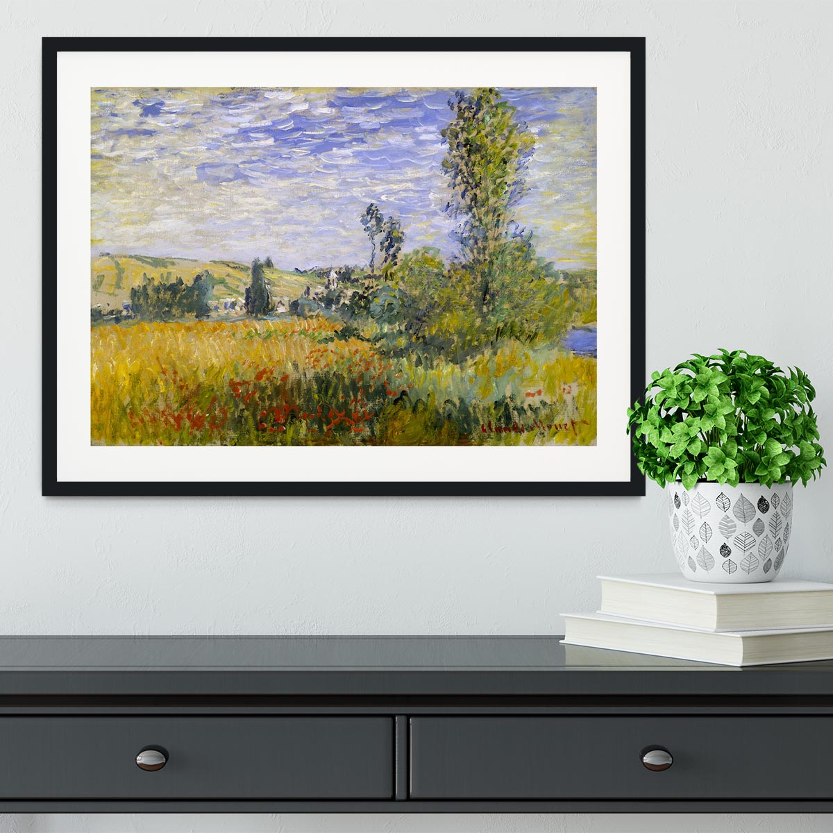 Vethueil by monet Framed Print - Canvas Art Rocks - 1