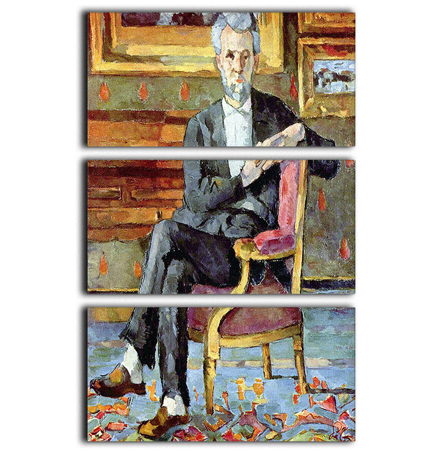 Victor Chocquet seated portrait by Cezanne 3 Split Panel Canvas Print - Canvas Art Rocks - 1