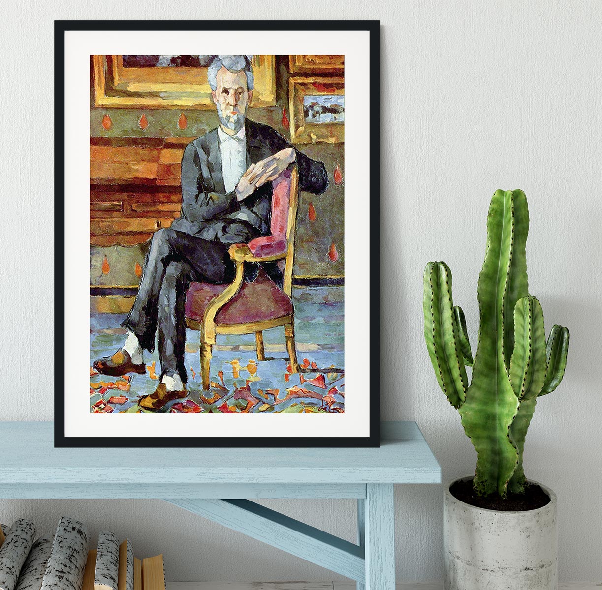 Victor Chocquet seated portrait by Cezanne Framed Print - Canvas Art Rocks - 1
