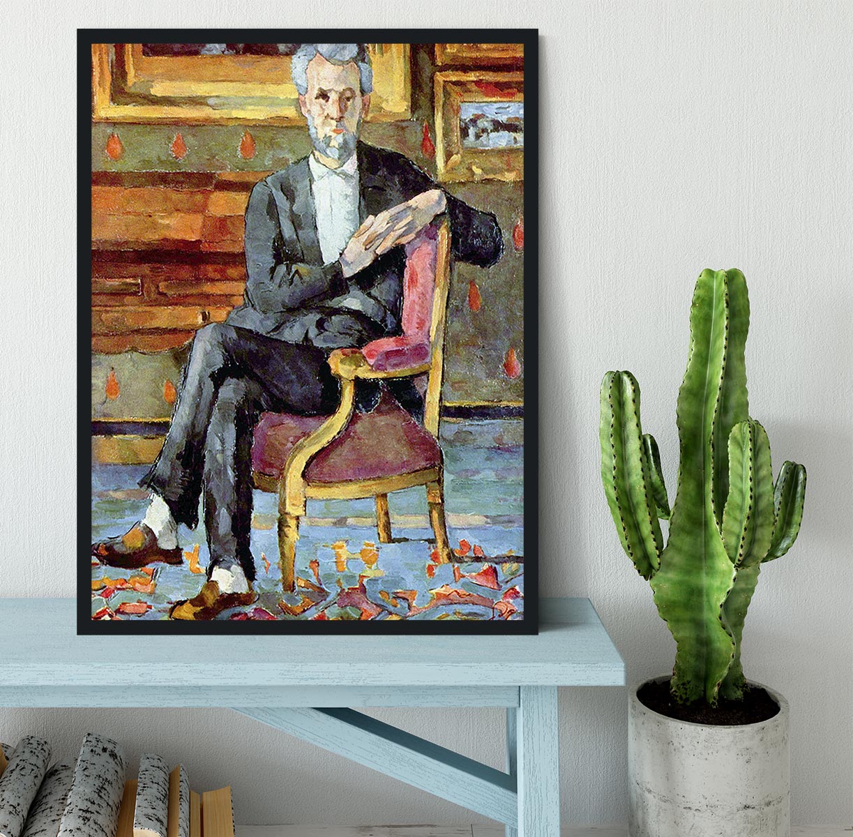 Victor Chocquet seated portrait by Cezanne Framed Print - Canvas Art Rocks - 2