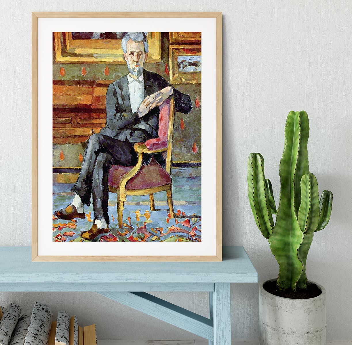Victor Chocquet seated portrait by Cezanne Framed Print - Canvas Art Rocks - 3