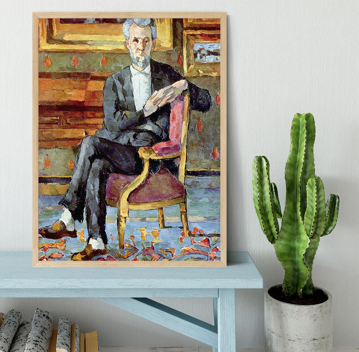 Victor Chocquet seated portrait by Cezanne Framed Print - Canvas Art Rocks - 4