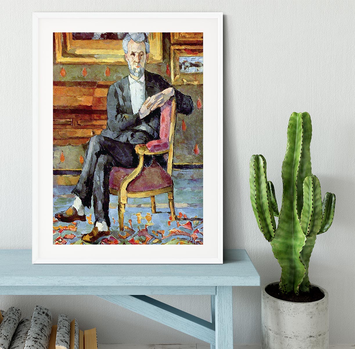 Victor Chocquet seated portrait by Cezanne Framed Print - Canvas Art Rocks - 5