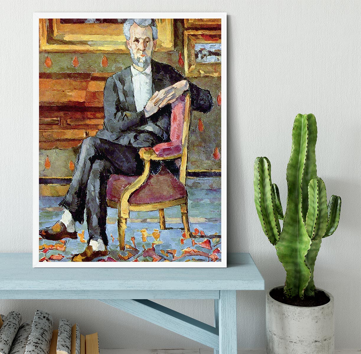 Victor Chocquet seated portrait by Cezanne Framed Print - Canvas Art Rocks -6
