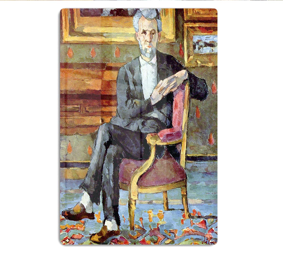 Victor Chocquet seated portrait by Cezanne Acrylic Block - Canvas Art Rocks - 1