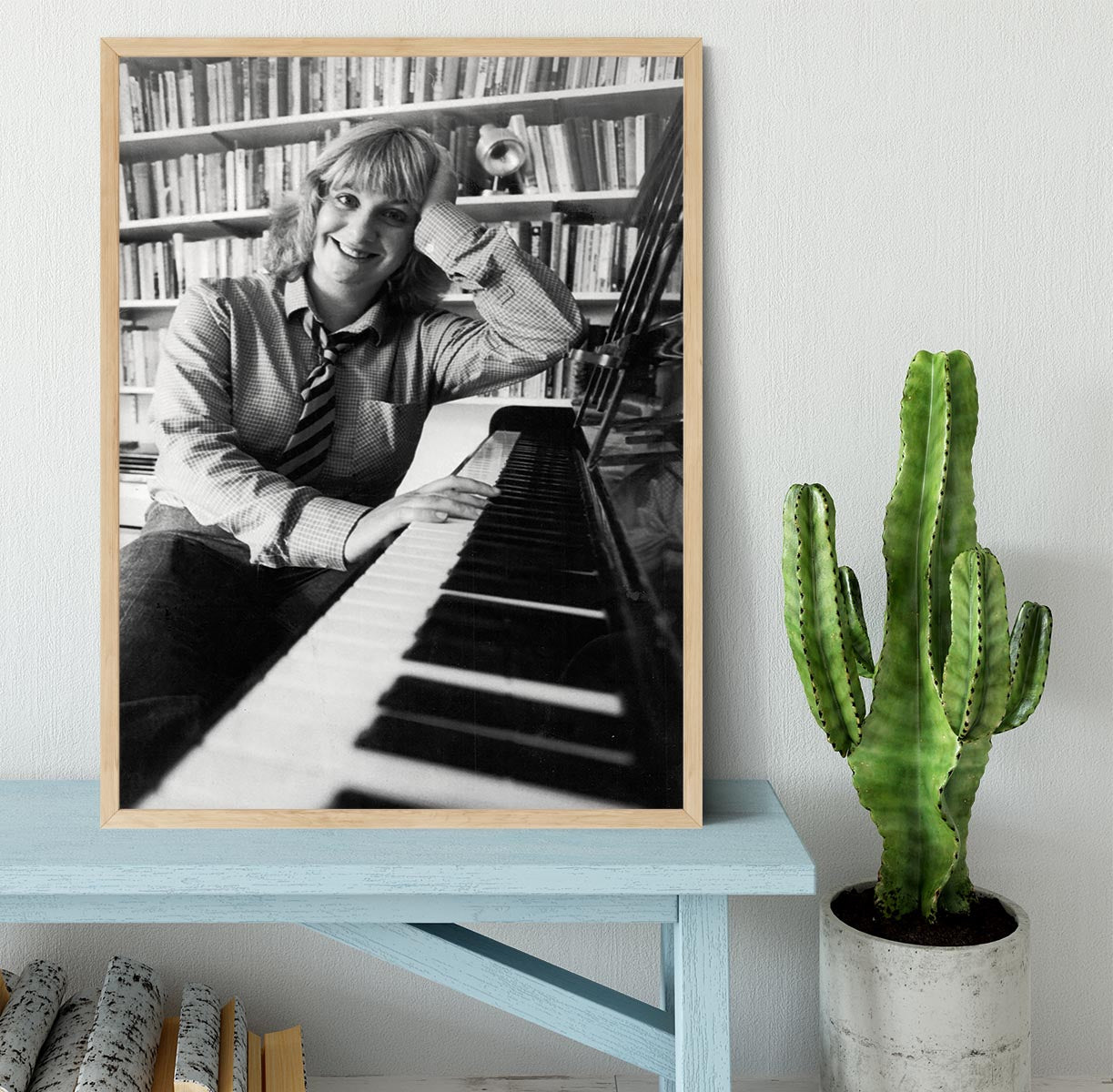 Victoria Wood at the piano Framed Print - Canvas Art Rocks - 4