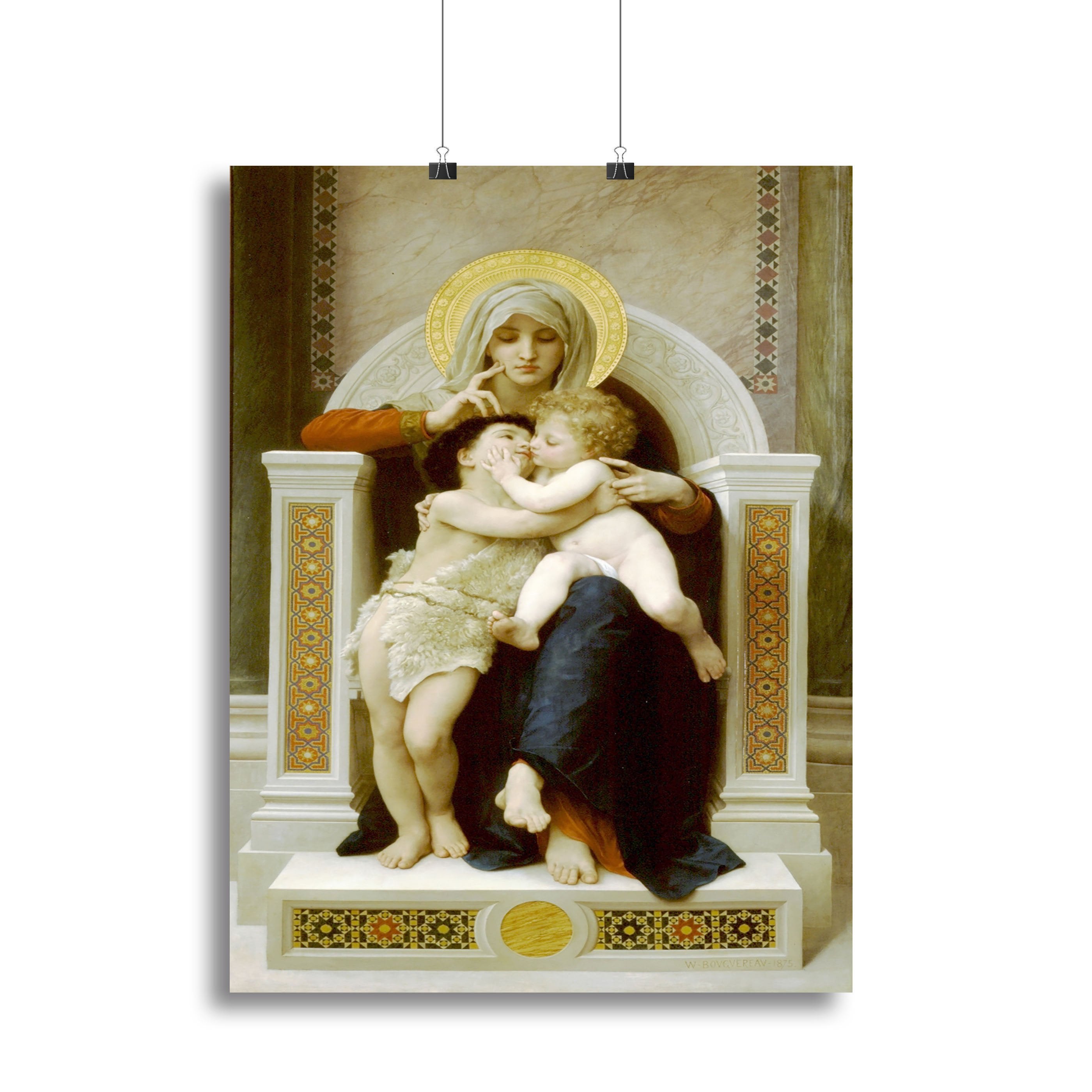 Vierge-Jesus SaintJeanBaptiste 1875 By Bouguereau Canvas Print or Poster