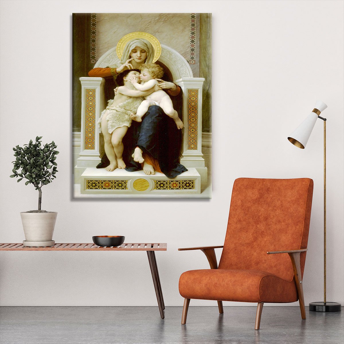 Vierge-Jesus SaintJeanBaptiste 1875 By Bouguereau Canvas Print or Poster
