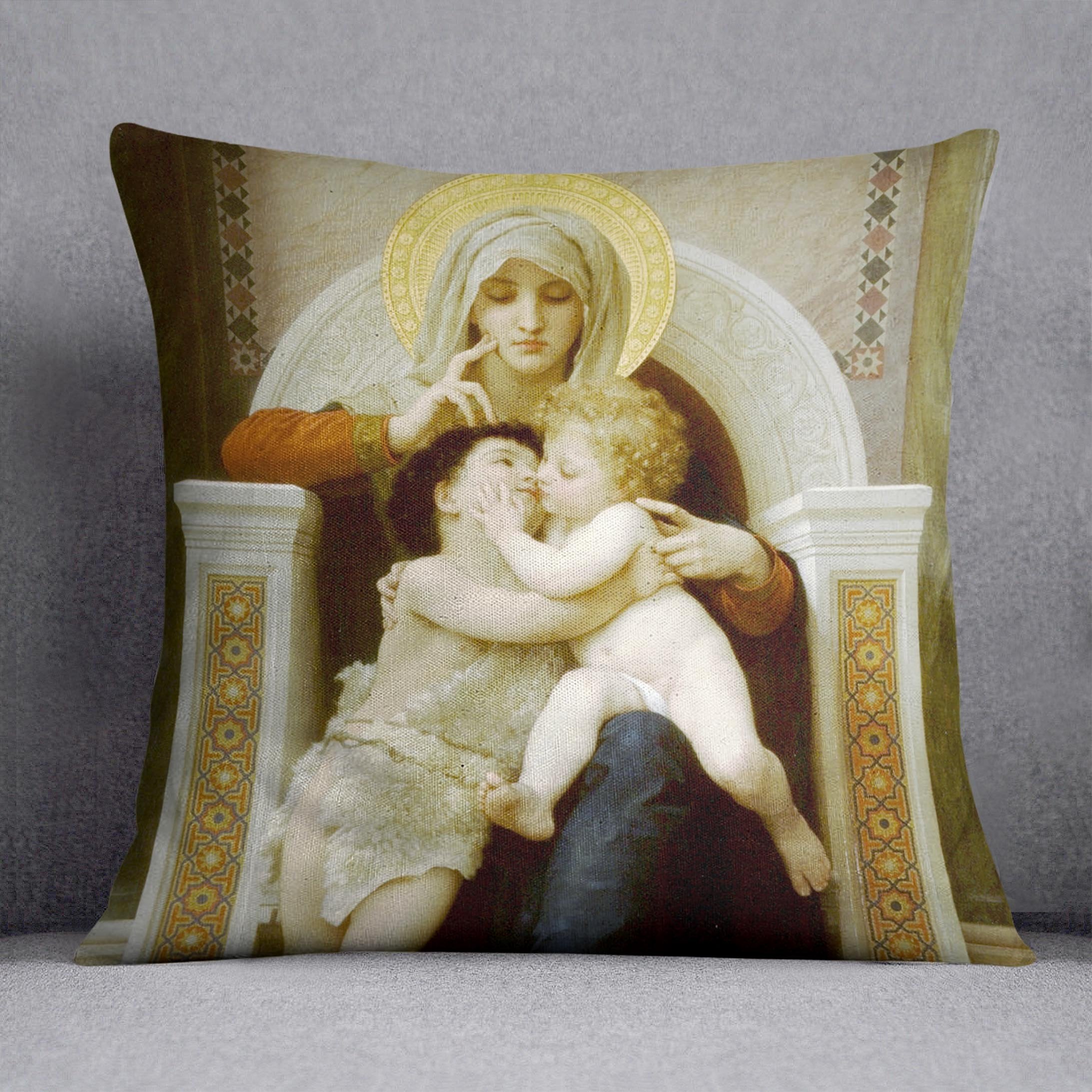 Vierge-Jesus SaintJeanBaptiste 1875 By Bouguereau Throw Pillow