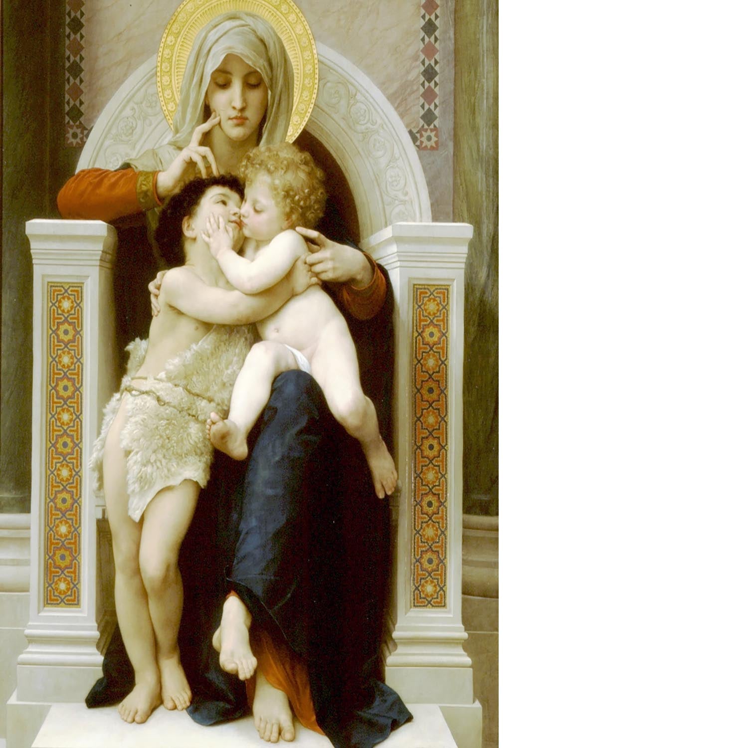 Vierge-Jesus SaintJeanBaptiste 1875 By Bouguereau Floating Framed Canvas