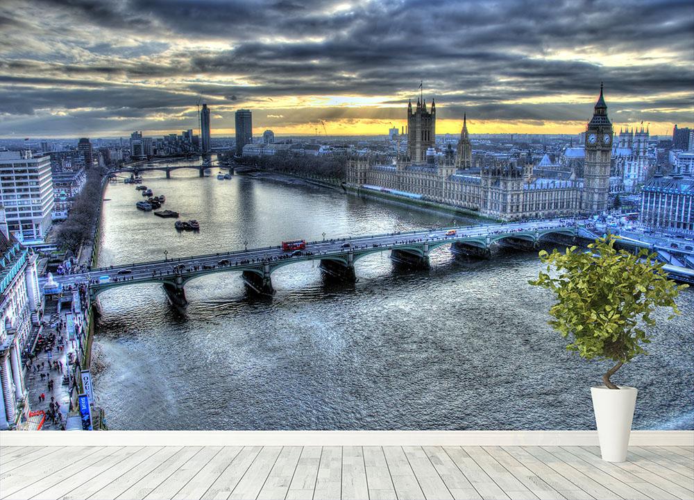 View from London Eye Wall Mural Wallpaper - Canvas Art Rocks - 4