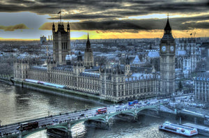 View from London Eye featuring Big Ben Wall Mural Wallpaper - Canvas Art Rocks - 1