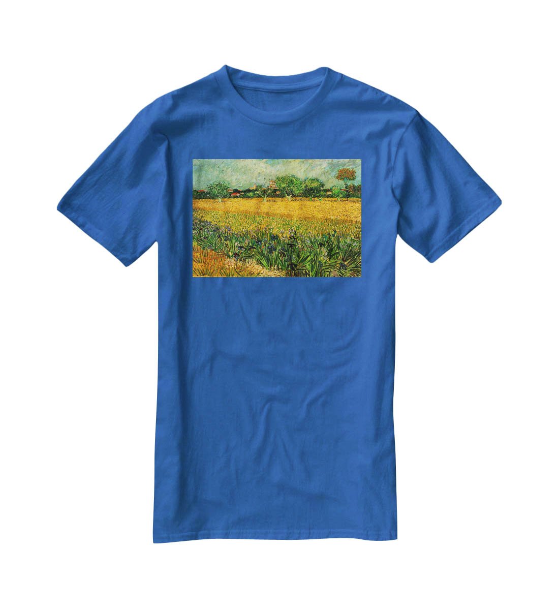 View of Arles with Irises in the Foreground by Van Gogh T-Shirt - Canvas Art Rocks - 2