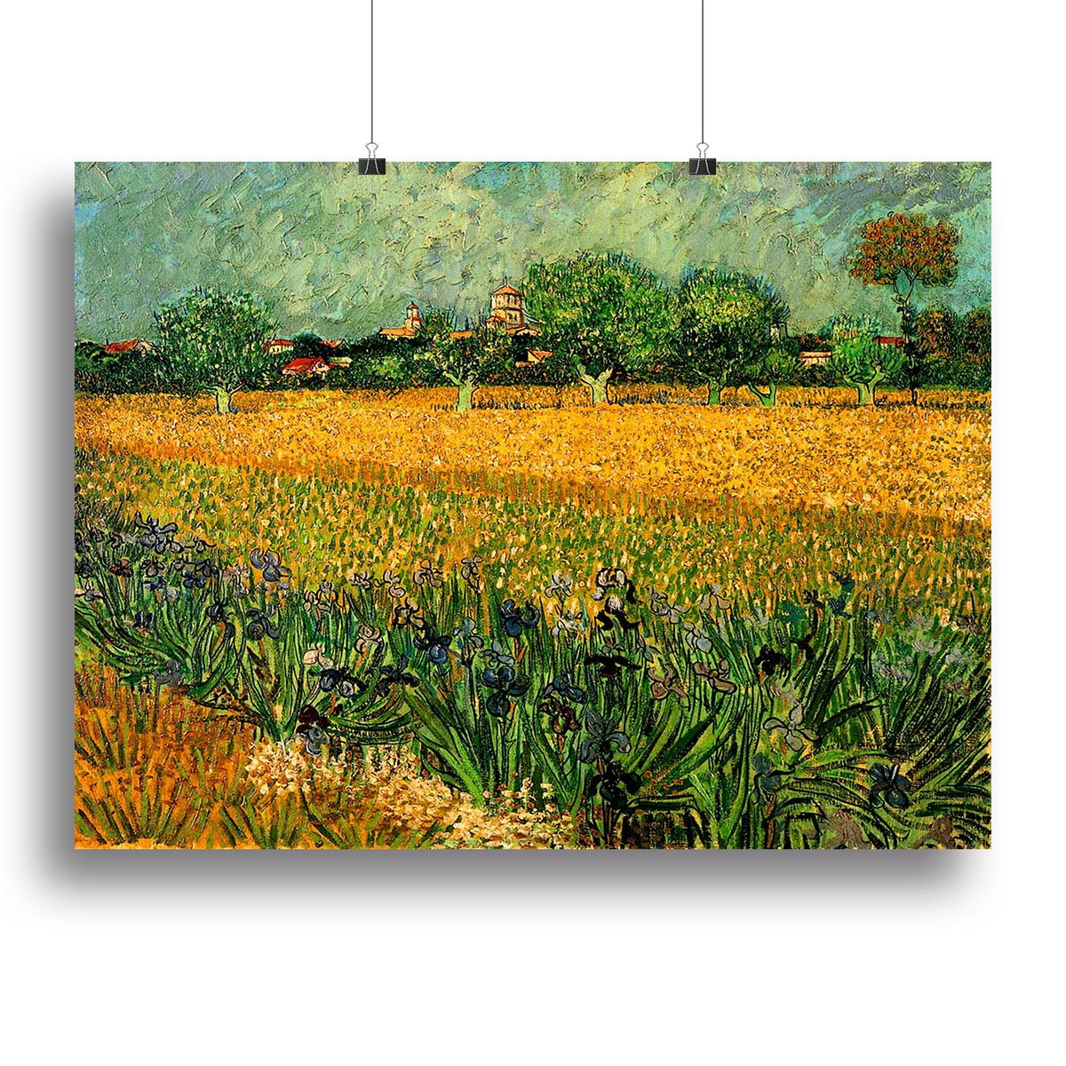 View of Arles with Irises in the Foreground by Van Gogh Canvas Print or Poster