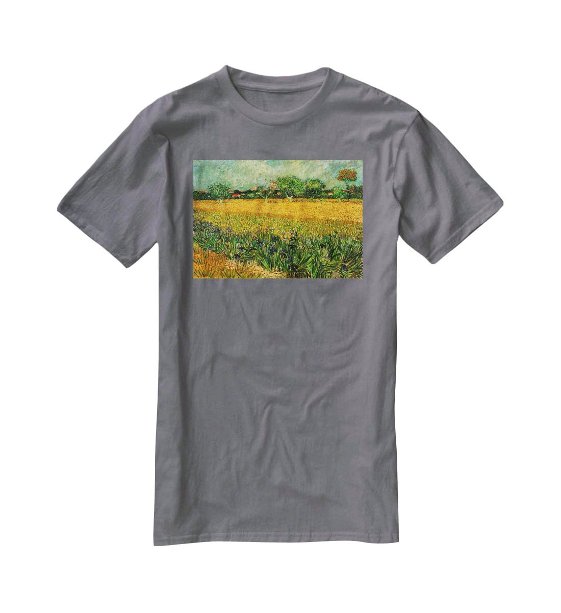View of Arles with Irises in the Foreground by Van Gogh T-Shirt - Canvas Art Rocks - 3