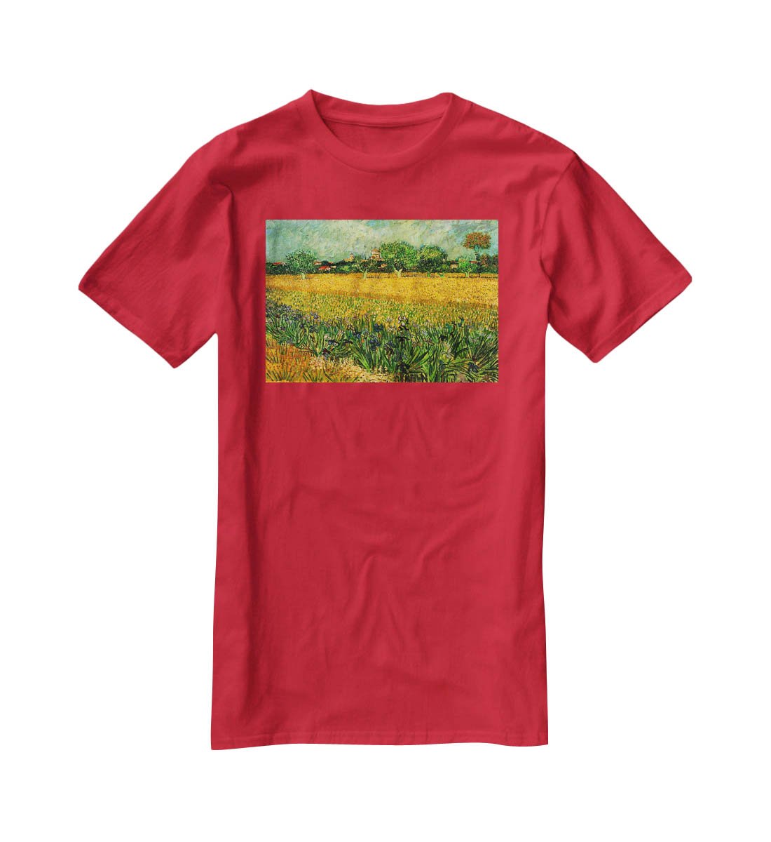 View of Arles with Irises in the Foreground by Van Gogh T-Shirt - Canvas Art Rocks - 4