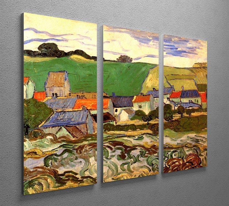 View of Auvers by Van Gogh 3 Split Panel Canvas Print - Canvas Art Rocks - 4