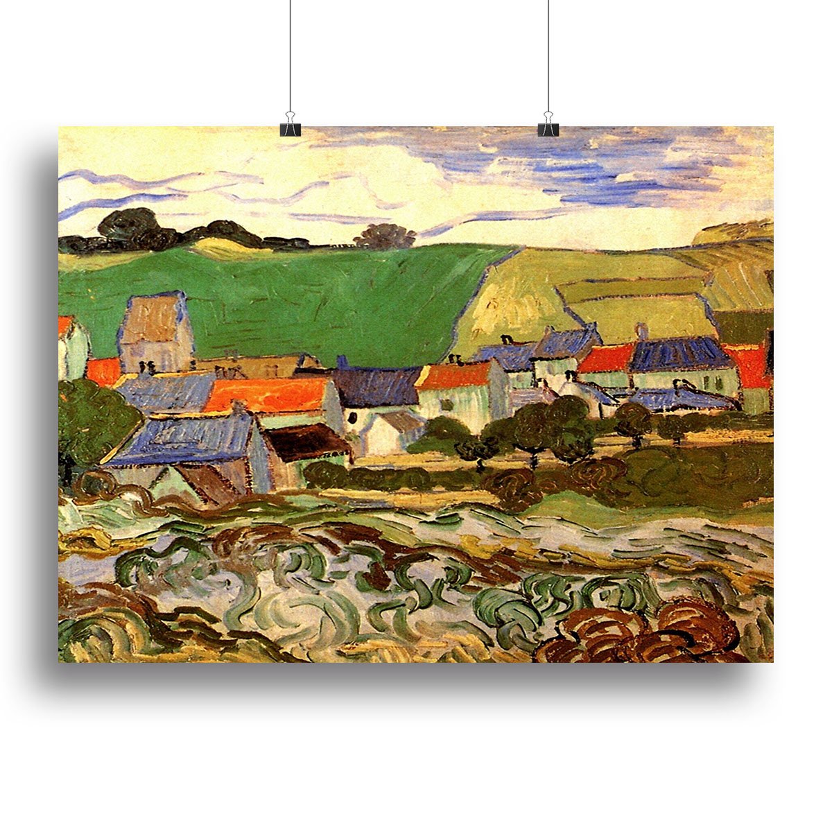 View of Auvers by Van Gogh Canvas Print or Poster