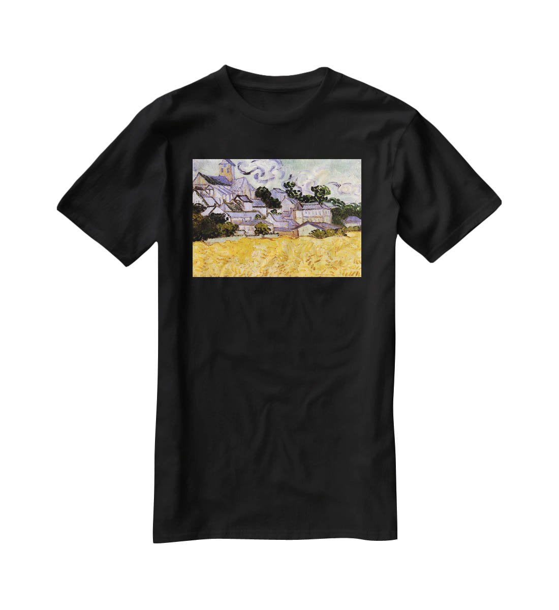 View of Auvers with Church by Van Gogh T-Shirt - Canvas Art Rocks - 1