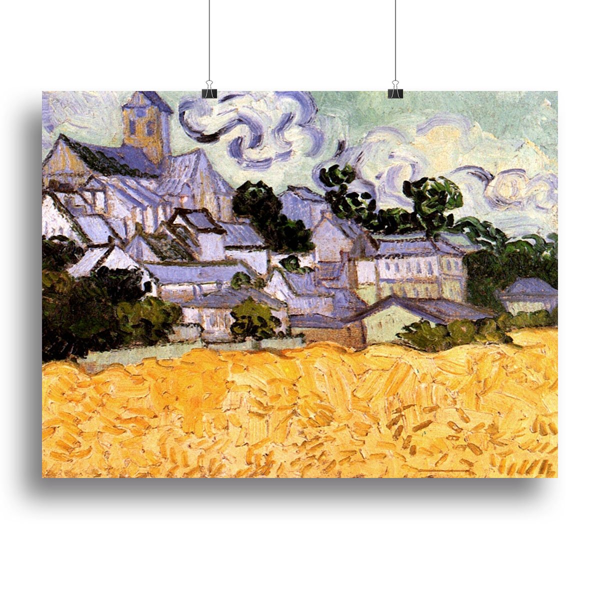View of Auvers with Church by Van Gogh Canvas Print or Poster