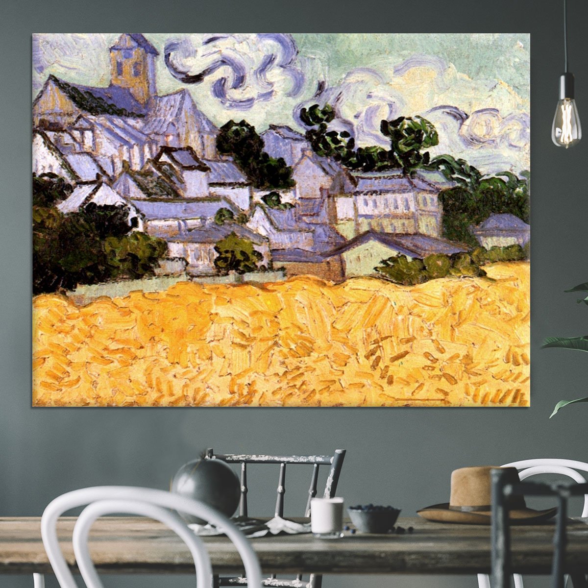 View of Auvers with Church by Van Gogh Canvas Print or Poster