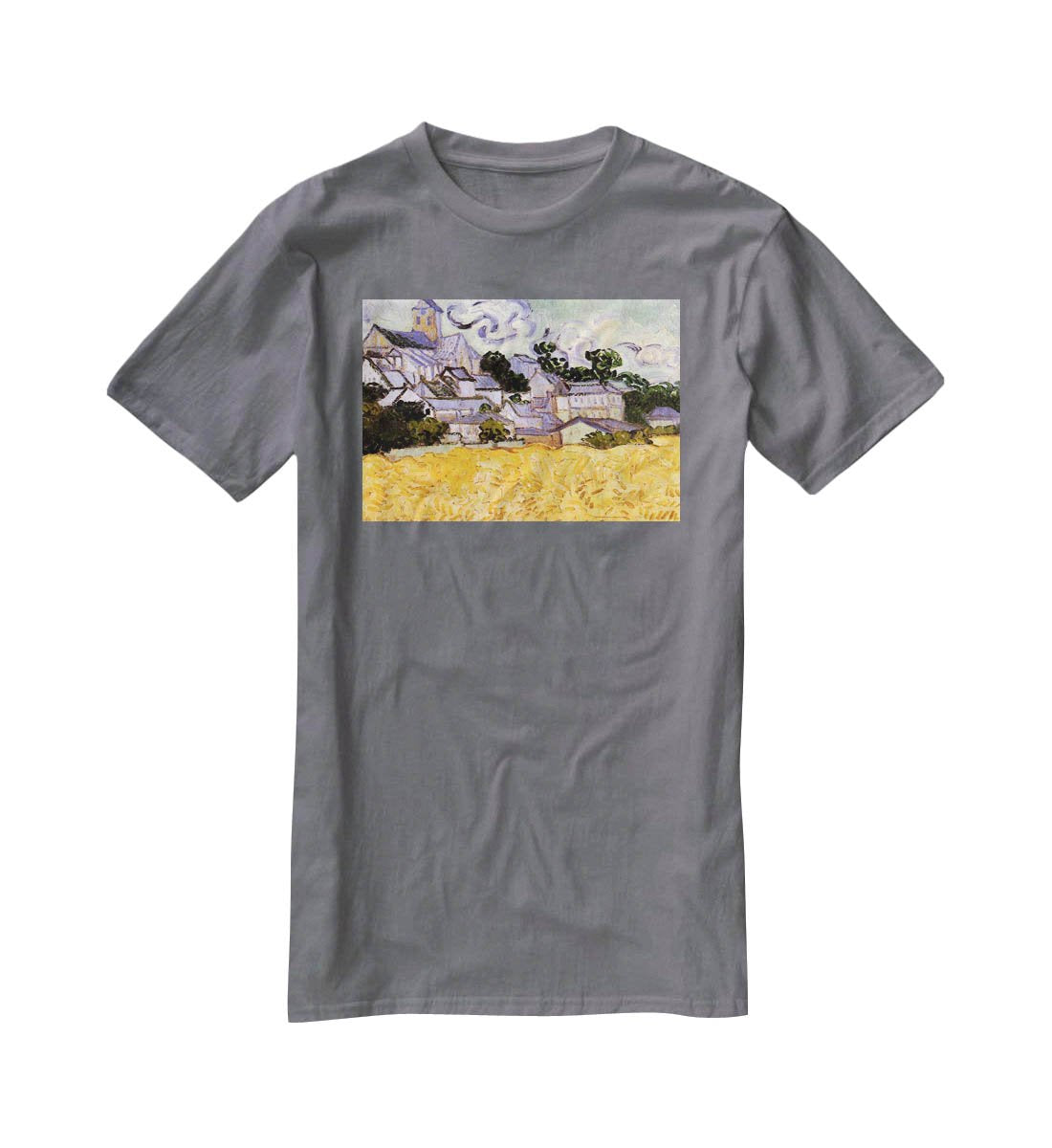 View of Auvers with Church by Van Gogh T-Shirt - Canvas Art Rocks - 3