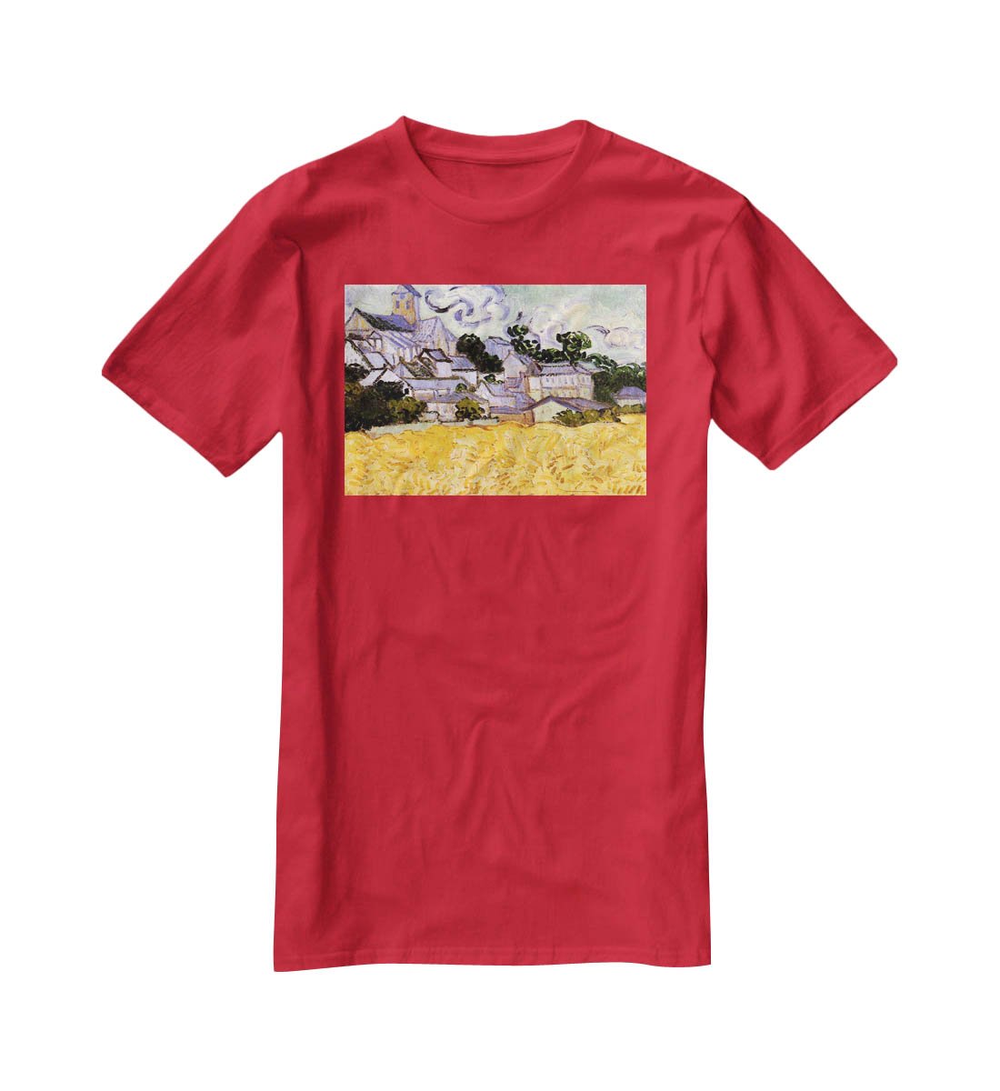 View of Auvers with Church by Van Gogh T-Shirt - Canvas Art Rocks - 4