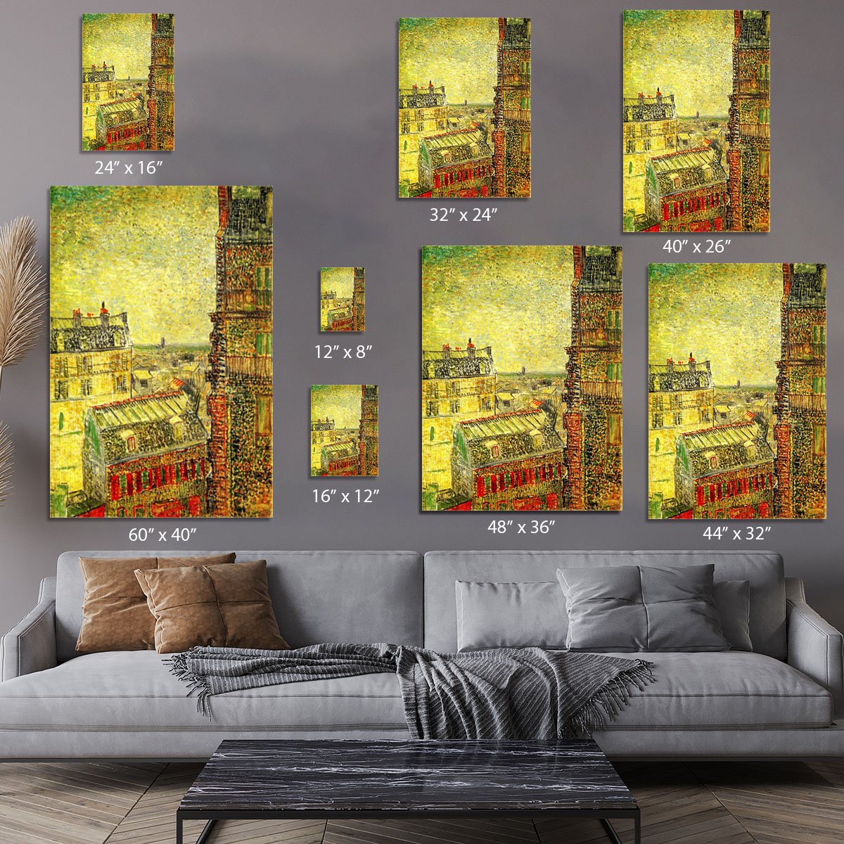View of Paris from Vincent s Room in the Rue Lepic by Van Gogh Canvas Print or Poster