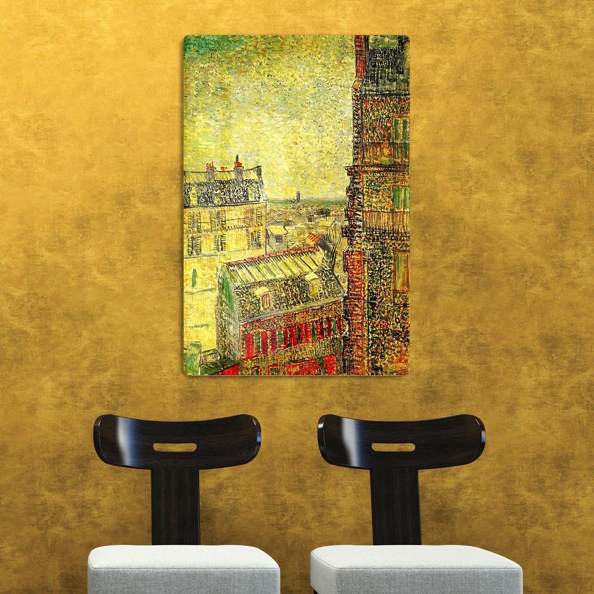 View of Paris from Vincent s Room in the Rue Lepic by Van Gogh HD Metal Print