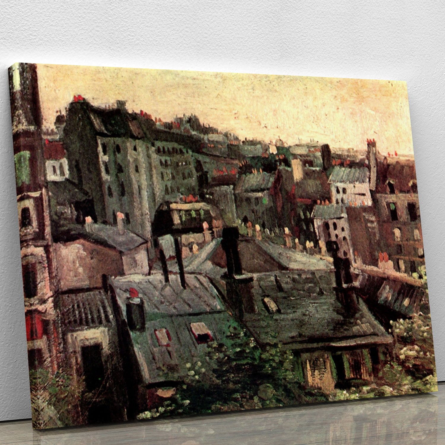 View of Roofs and Backs of Houses by Van Gogh Canvas Print or Poster - Canvas Art Rocks - 1