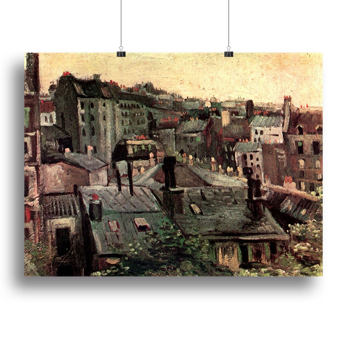 View of Roofs and Backs of Houses by Van Gogh Canvas Print or Poster