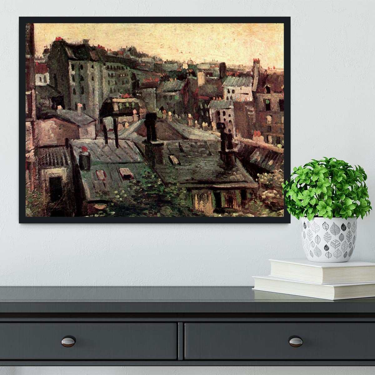 View of Roofs and Backs of Houses by Van Gogh Framed Print - Canvas Art Rocks - 2