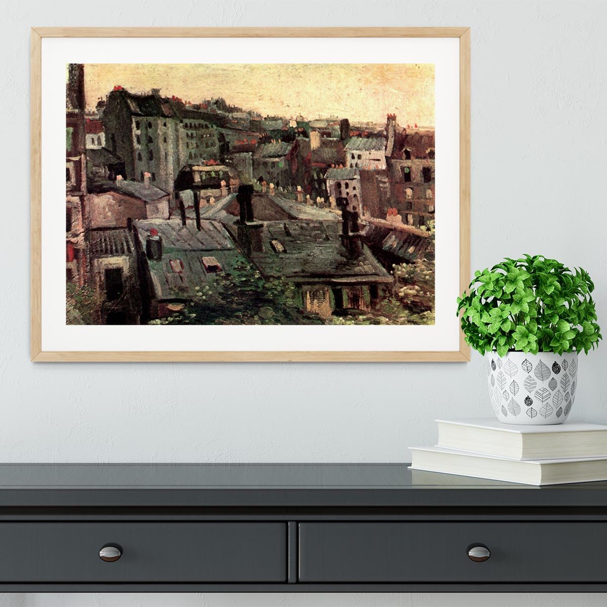 View of Roofs and Backs of Houses by Van Gogh Framed Print - Canvas Art Rocks - 3