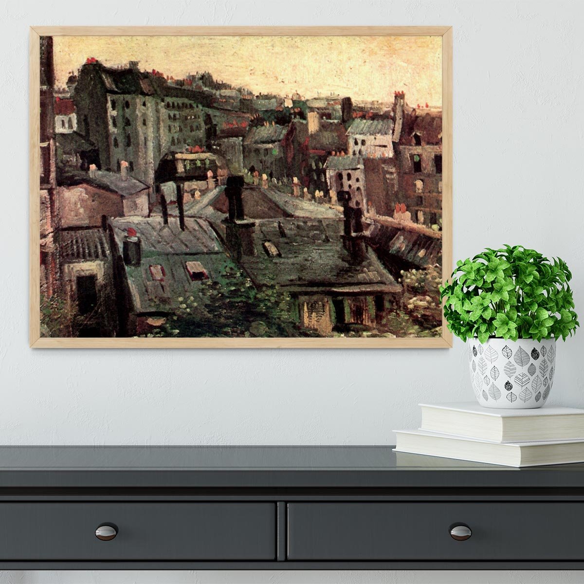 View of Roofs and Backs of Houses by Van Gogh Framed Print - Canvas Art Rocks - 4