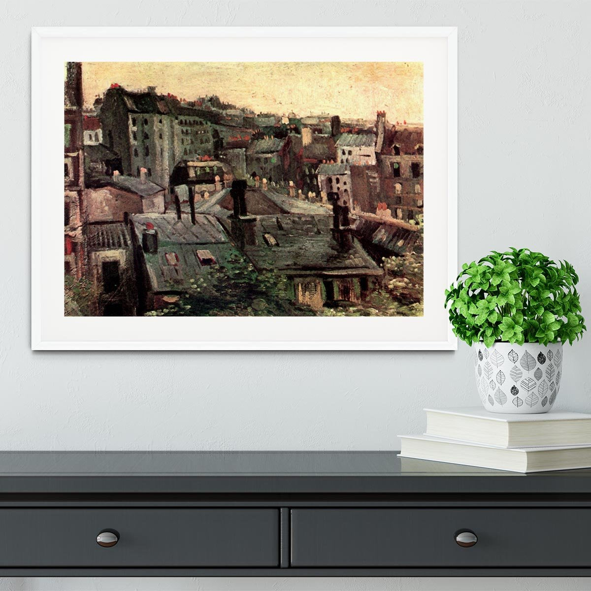 View of Roofs and Backs of Houses by Van Gogh Framed Print - Canvas Art Rocks - 5