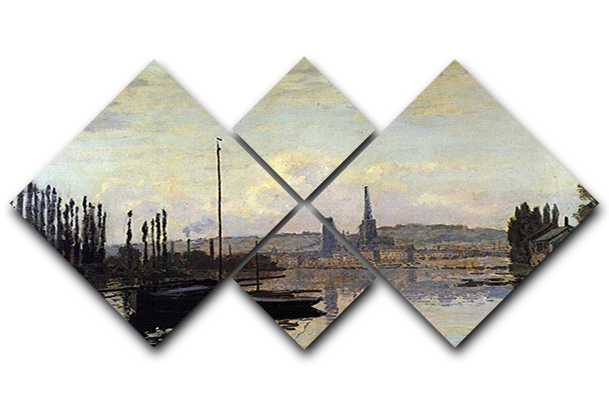 View of Rouen by Monet 4 Square Multi Panel Canvas  - Canvas Art Rocks - 1