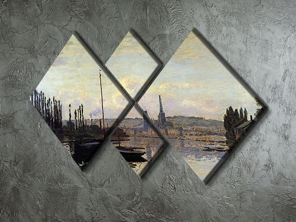 View of Rouen by Monet 4 Square Multi Panel Canvas - Canvas Art Rocks - 2