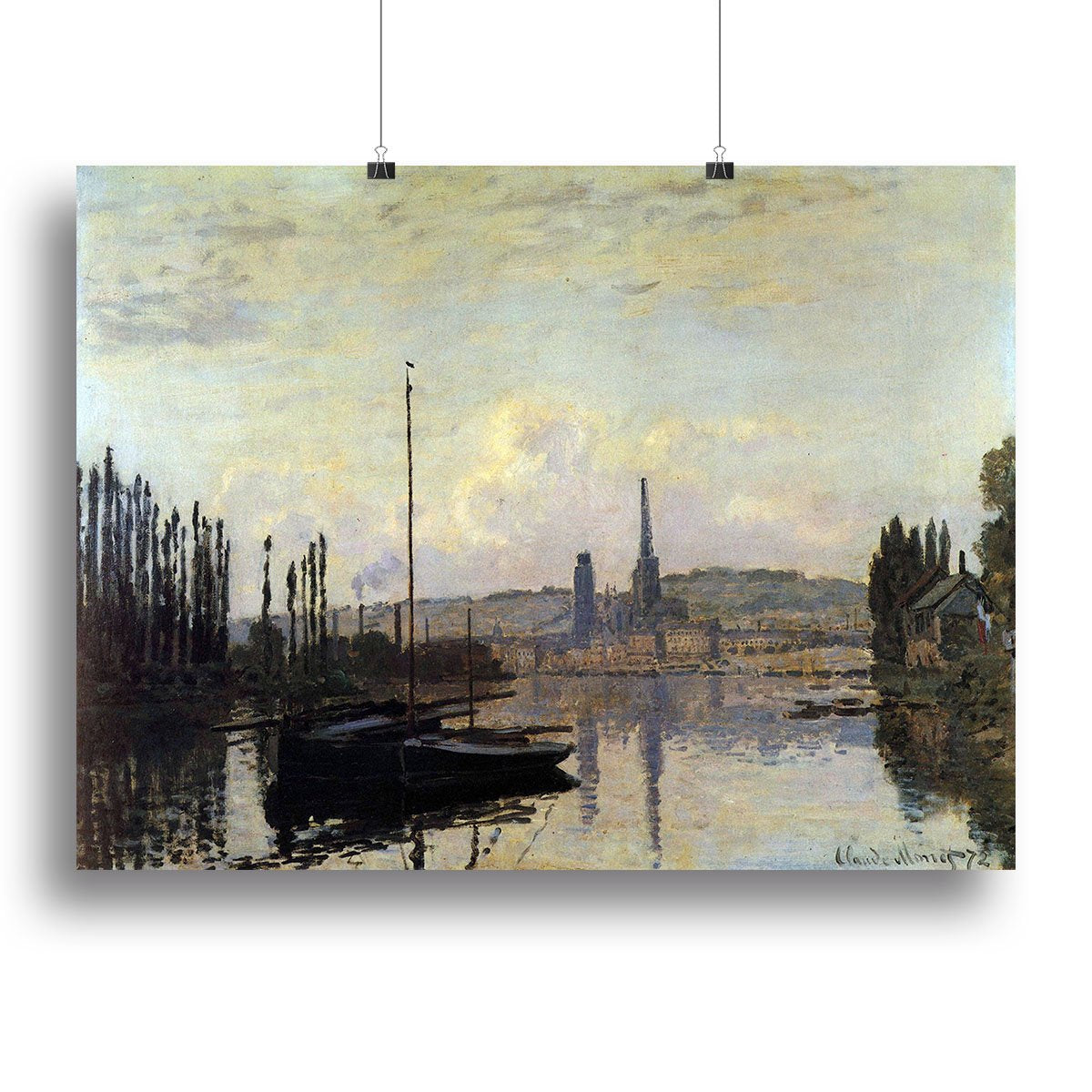 View of Rouen by Monet Canvas Print or Poster