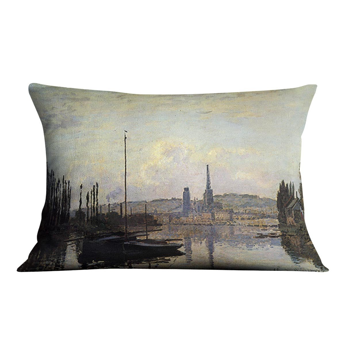 View of Rouen by Monet Throw Pillow