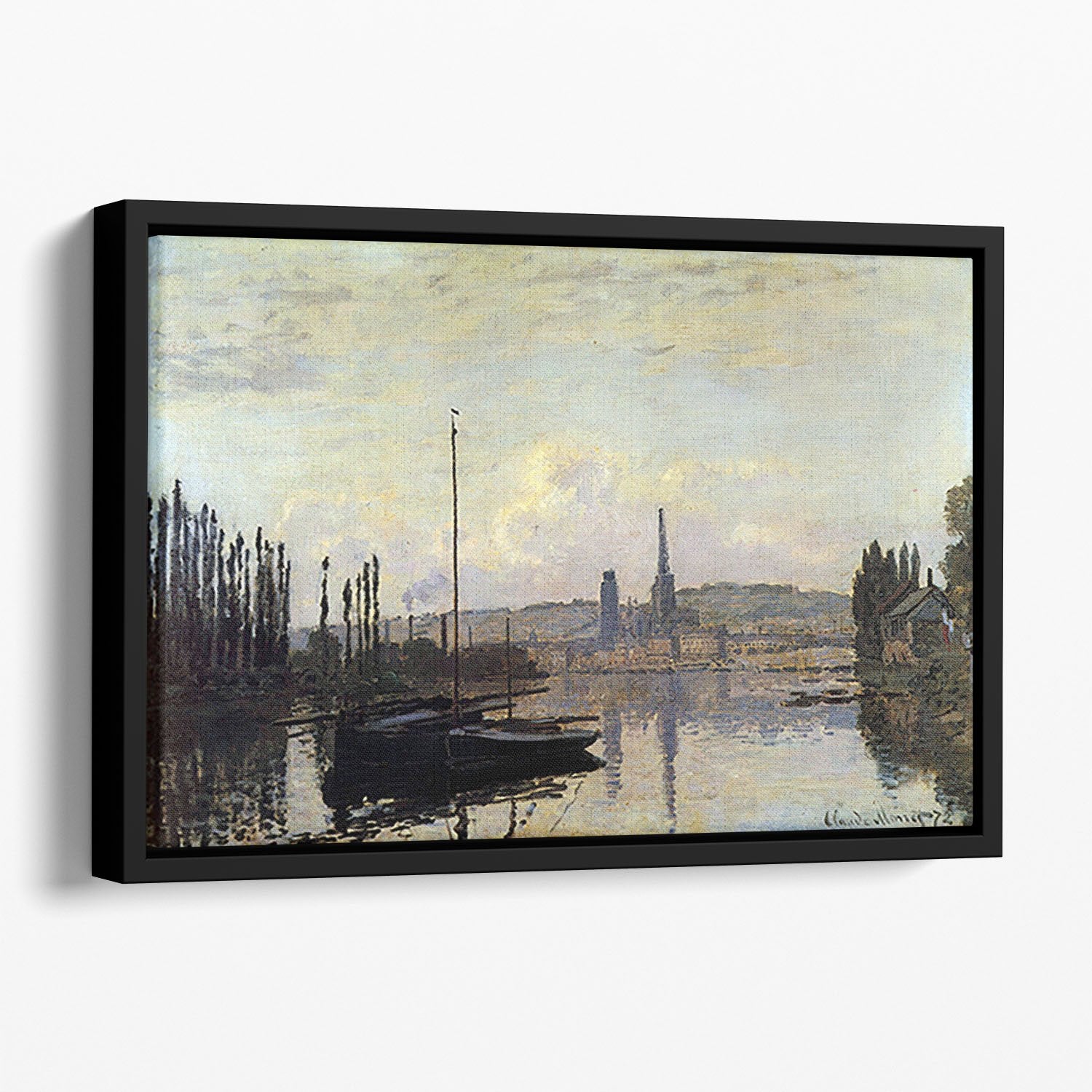 View of Rouen by Monet Floating Framed Canvas