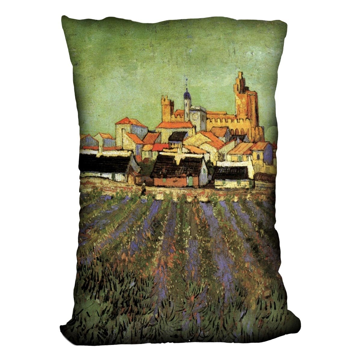 View of Saintes-Maries by Van Gogh Throw Pillow