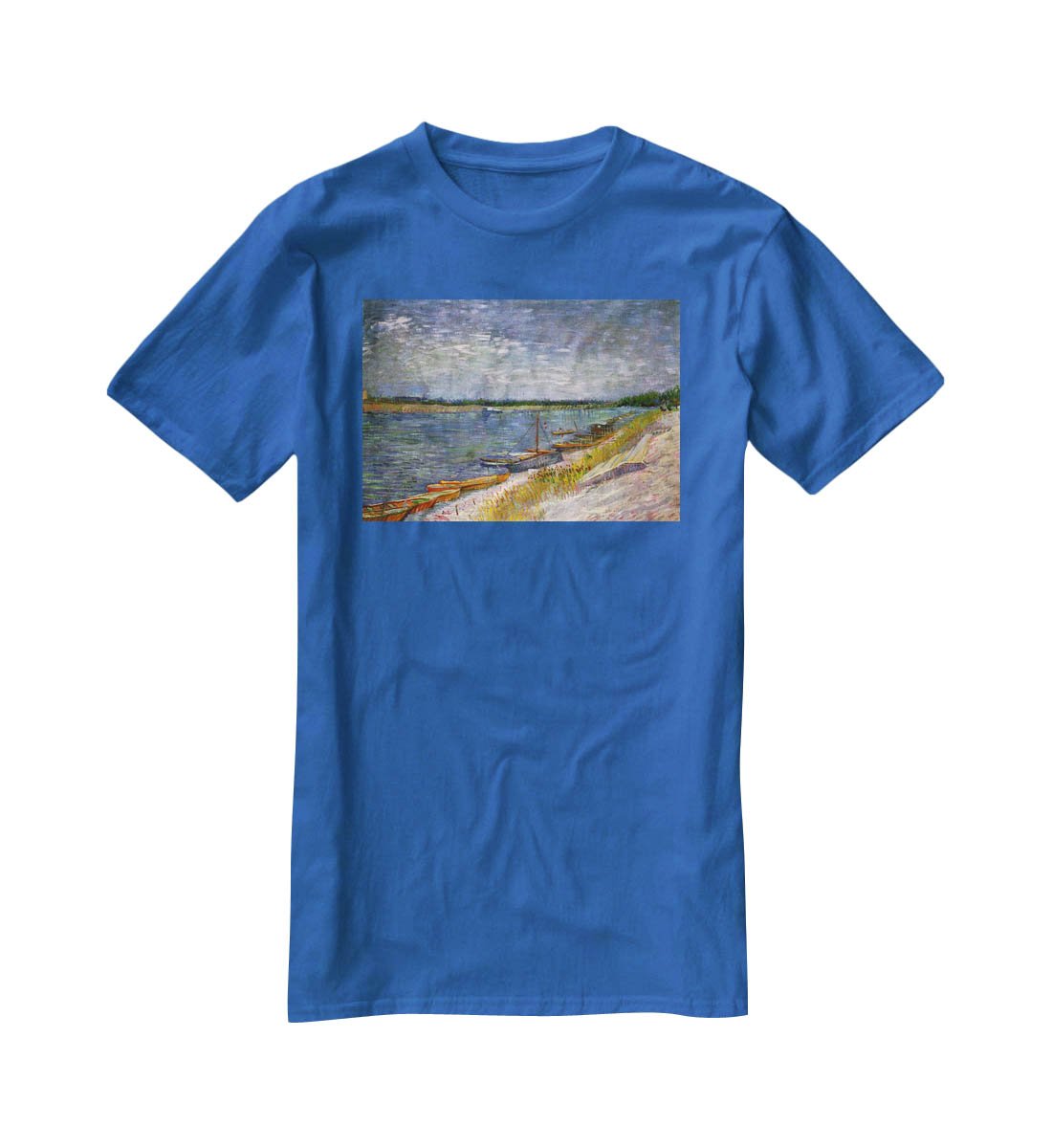 View of a River with Rowing Boats by Van Gogh T-Shirt - Canvas Art Rocks - 2