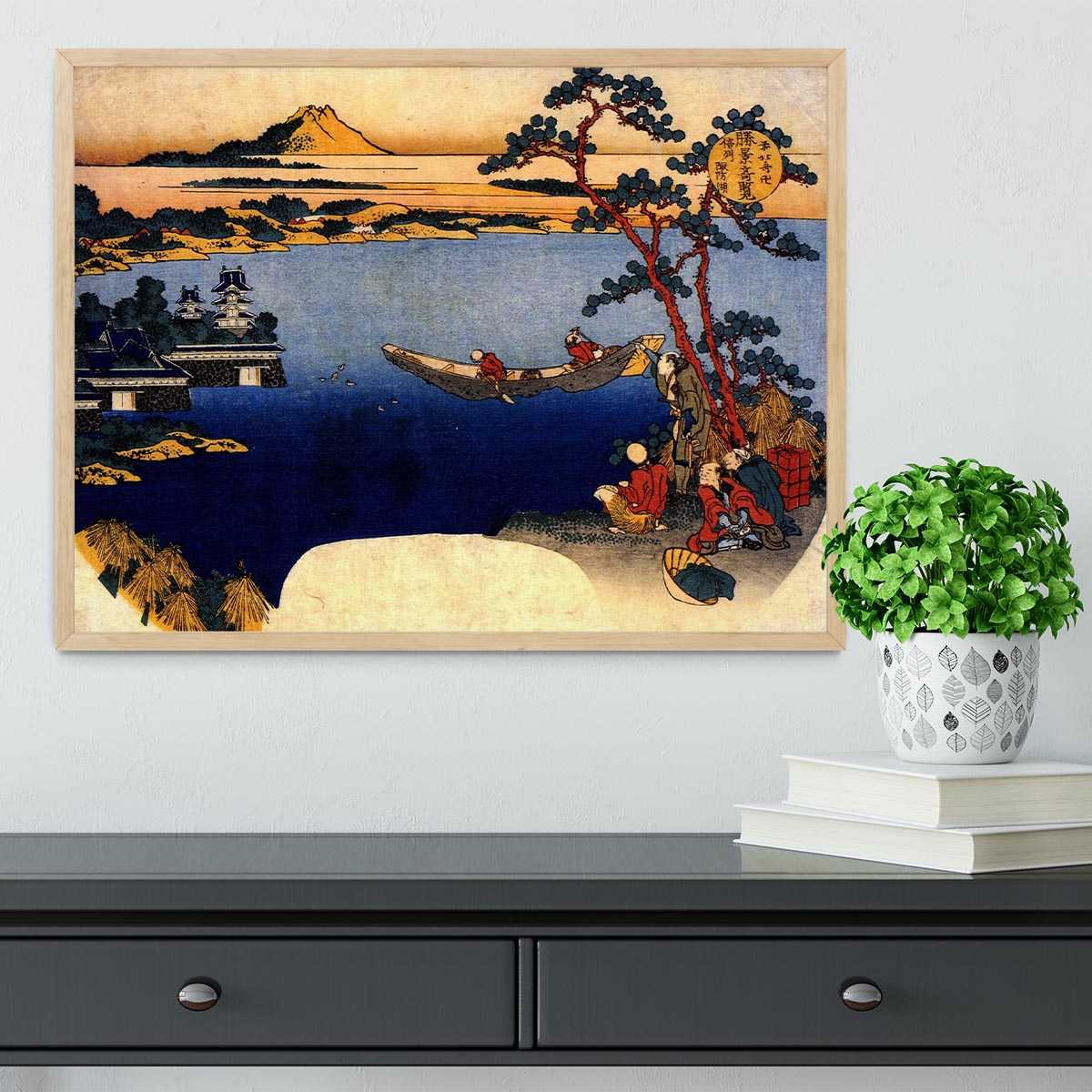 View of lake Suwa by Hokusai Framed Print - Canvas Art Rocks - 4