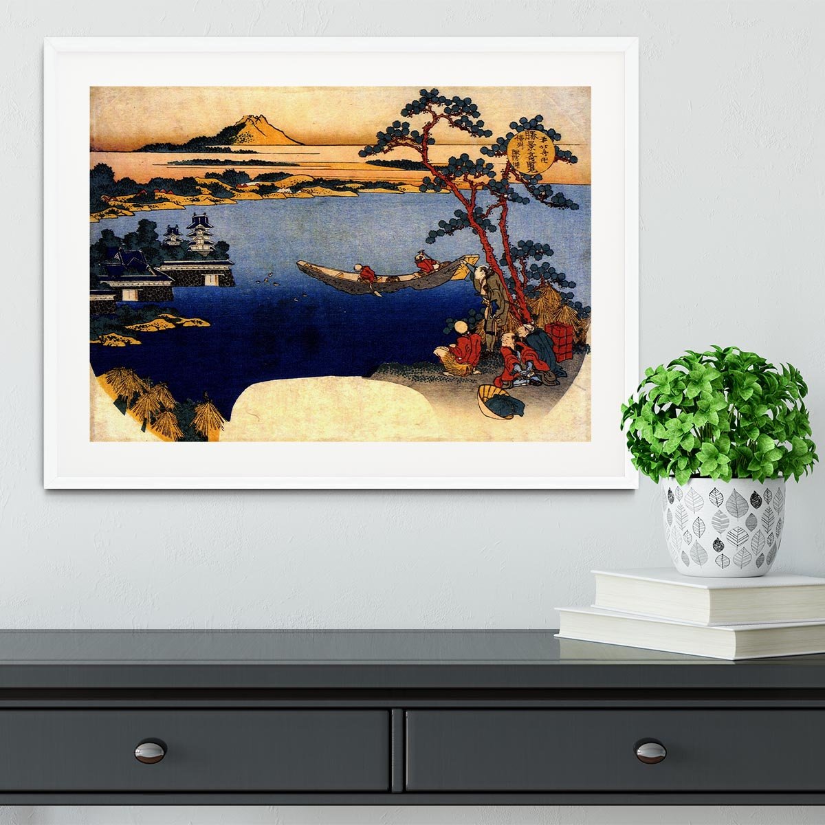 View of lake Suwa by Hokusai Framed Print - Canvas Art Rocks - 5