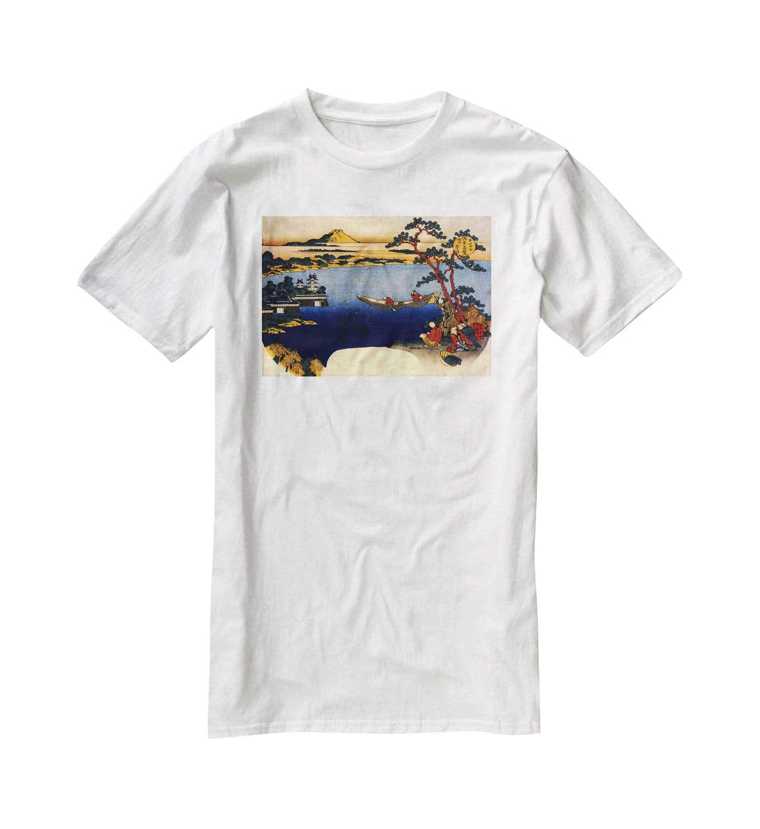 View of lake Suwa by Hokusai T-Shirt - Canvas Art Rocks - 5