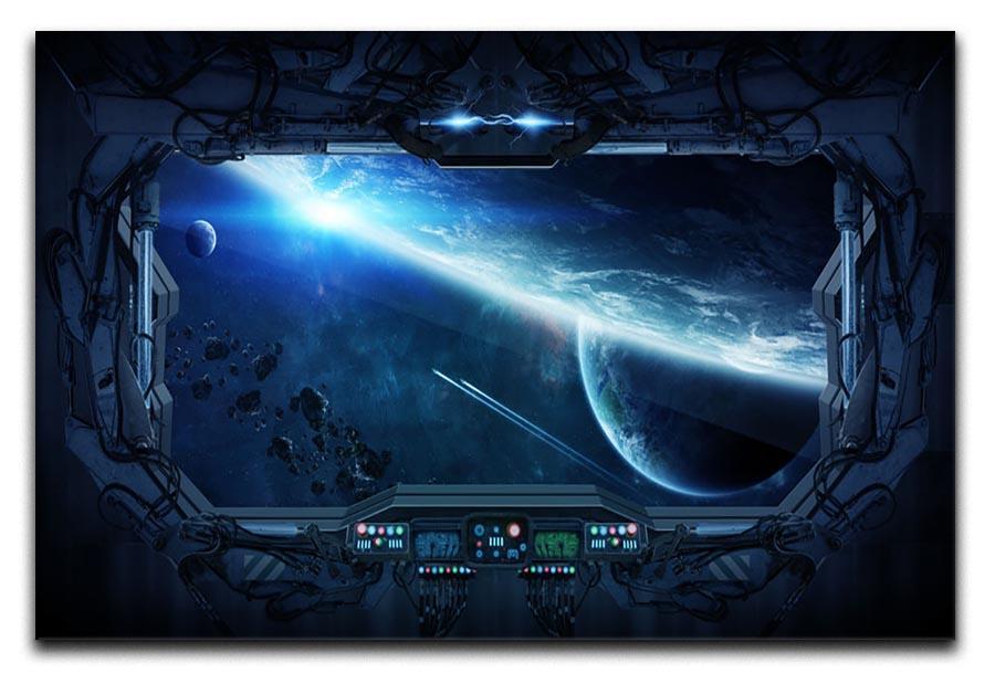 View of outer space from the window of a space station Canvas Print or Poster  - Canvas Art Rocks - 1