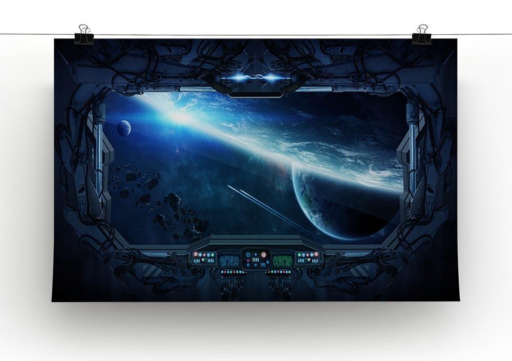 View of outer space from the window of a space station Canvas Print or Poster - Canvas Art Rocks - 2