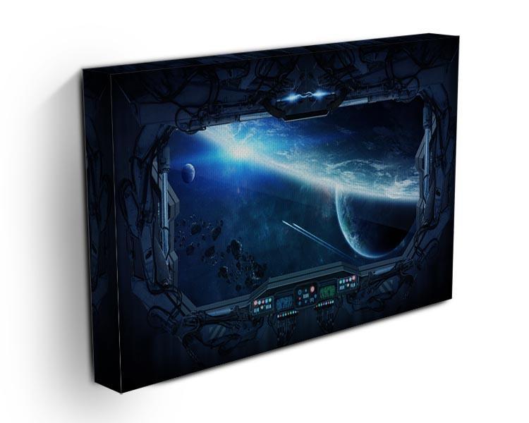 View of outer space from the window of a space station Canvas Print or Poster - Canvas Art Rocks - 3