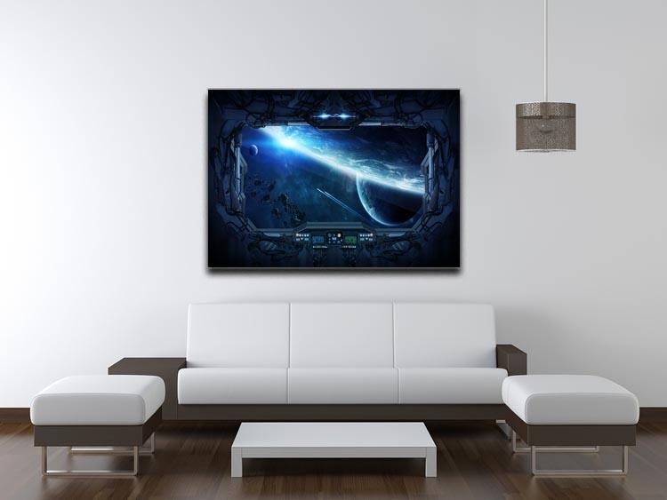 View of outer space from the window of a space station Canvas Print or Poster - Canvas Art Rocks - 4