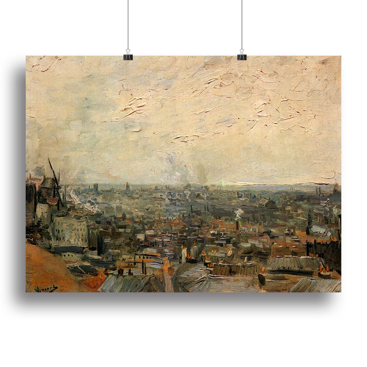 View of paris from Montmarte by Van Gogh Canvas Print or Poster